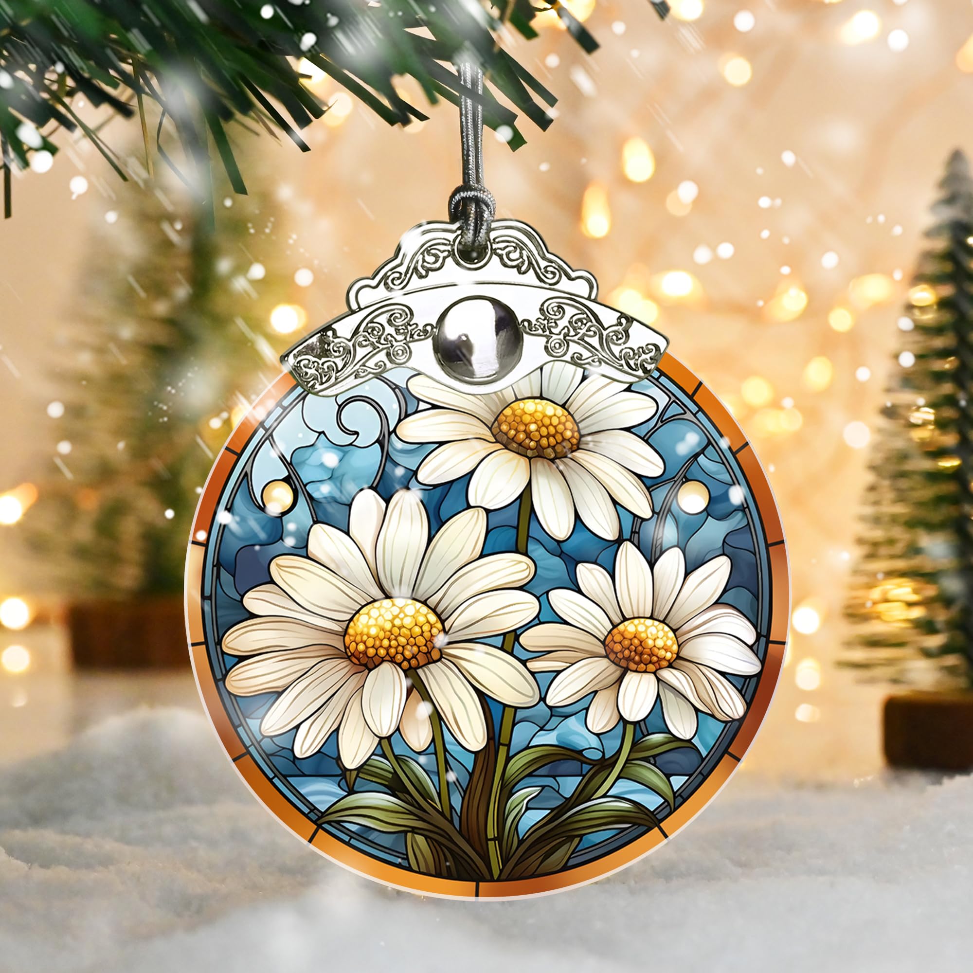 Amazon.co.jp: Jocidea Daisy クリスマスオーナメント - ステンド